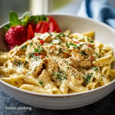 Slow Cooker Olive Garden Chicken Pasta for 6 Recipe Card