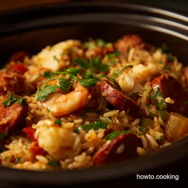 Set It Forget It Gluten Free Jambalaya Slow Cooker Best Easy Cajun Stew Recipe Card