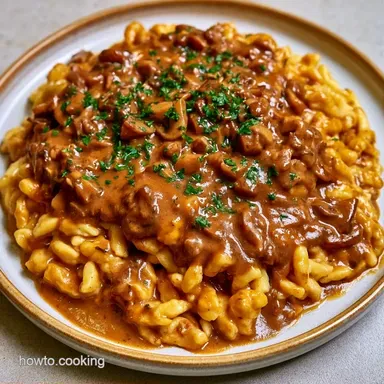 Spaetzle Mushroom Sauce for 4 Servings Recipe Card