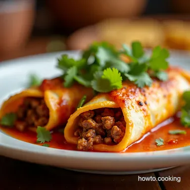 Speedy Beef Mince Enchilada RollUps TexMex in a Flash Recipe Card