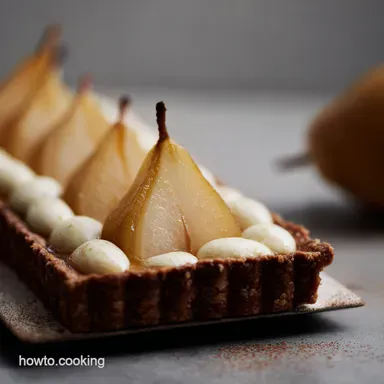 Spiced Pear Frangipane Tart Autumn dessert with pears Recipe Card