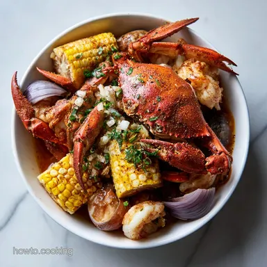 Spicy Cajun Crab Boil Recipe for 4 Servings Recipe Card