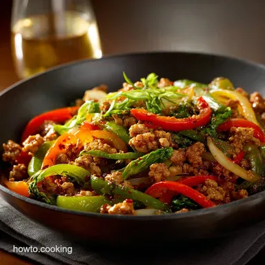 Spicy Ground Turkey Stir Fry Quick Weeknight Fiery Ginger Recipe Recipe Card