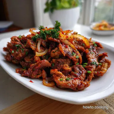 Spicy Korean BBQ: Charred, Umami-Rich Ribbons of Fire Recipe Card