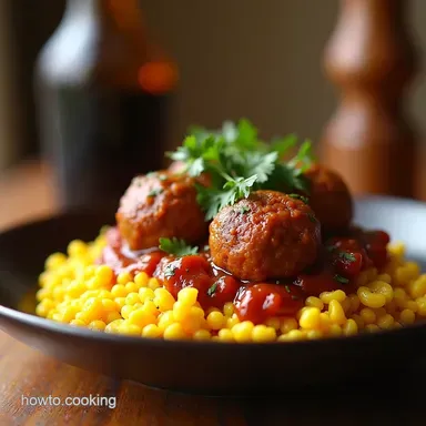 Spicy Moroccan Meatballs Saffron Couscous A Taste of Marrakech Recipe Card