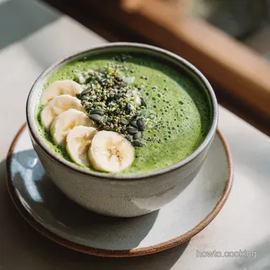 Healthy Smoothie Idea with Spinach and Banana in 5 Minutes Recipe Card