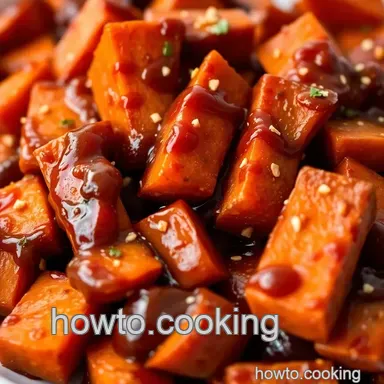 Sticky-Sweet Bourbon Glazed Candied Sweet Potatoes Recipe Card