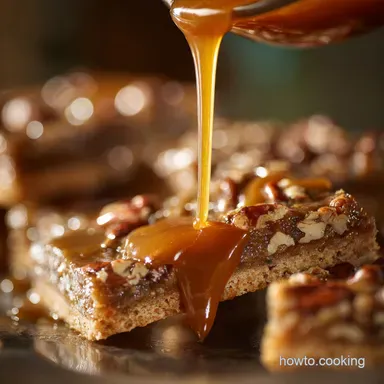 Sticky Toffee Pecan Shortbread Bars Buttery Shortbread Gooey Caramel Recipe Card