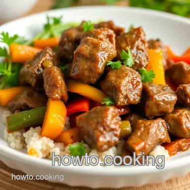 How to Make Sizzling Stir-Fry Beef Steak with Colorful Veggies Recipe Card