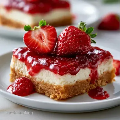 Strawberry Cheesecake Bars for 16 Recipe Card