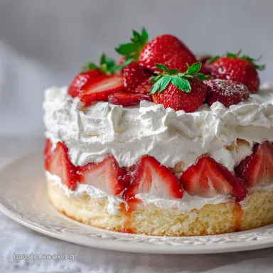 Strawberry Heaven On Earth Cake No-Bake Recipe Card