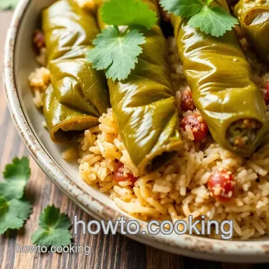 Easy & Juicy Stuffed Grape Leaves Dolma – Deliciously Traditional Recipe Card