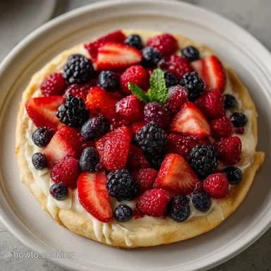 Fruit Pizza with Sugar Cookie Dough and Fresh Berries in 27 Minutes Recipe Card