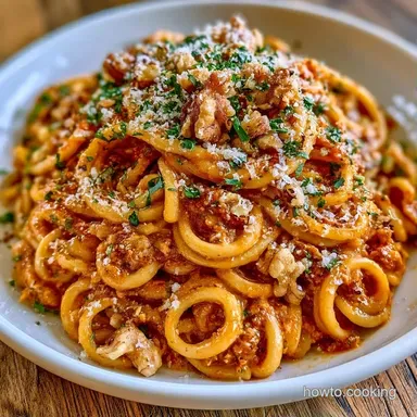 Creamy Sun Dried Tomato Pesto Pasta Recipe Card