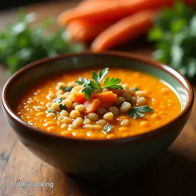 Sunshine Carrot Lentil Soup A Hug in a Bowl Recipe Card