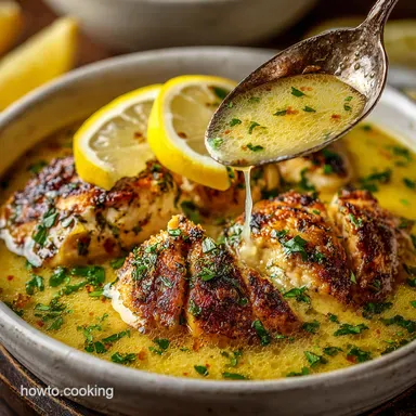 Zesty Greek Lemon Chicken Soup Sunshine in a Bowl Recipe Card