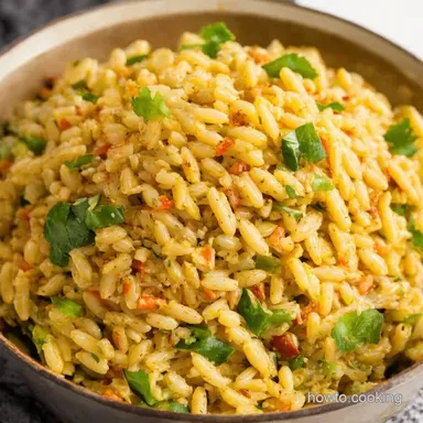 Sunshine Mediterranean Orzo Salad Quick Easy Recipe Card