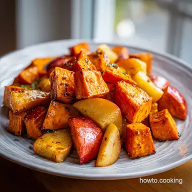 Roasted Sweet Potatoes and Apples in 55 Min