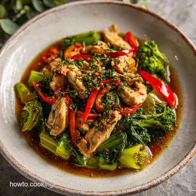 Szechuan Chicken Stir Fry for 4 Servings Recipe Card