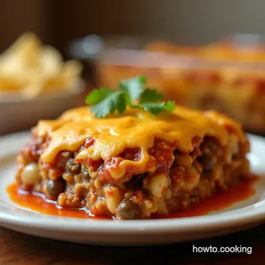 Taco Fiesta Casserole Easiest Taco Casserole with Tortilla Chips Recipe Card