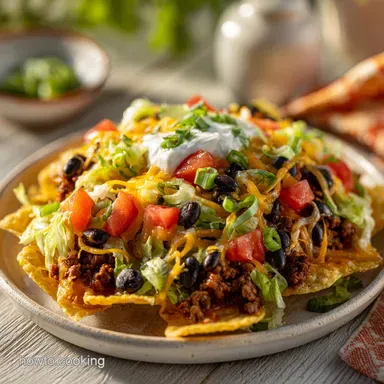 Taco Salad Recipe with Ground Beef in 20 Min Recipe Card