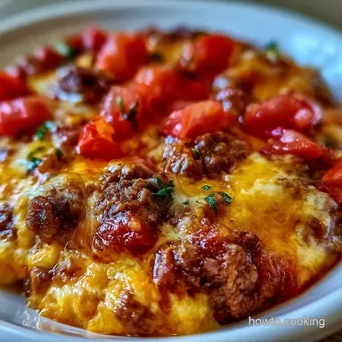 Taco Seasoned Rotel Dip with Ground Beef Recipe Card