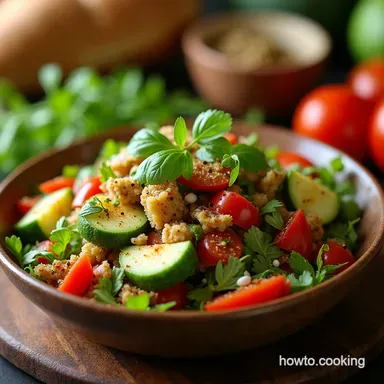 The Best Lebanese Fattoush Salad Recipe with Sumac Dressing Recipe Card