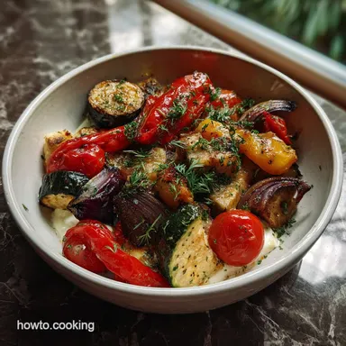 Tasty Mediterranean Roasted Vegetables Salad in 40 Minutes Recipe Card