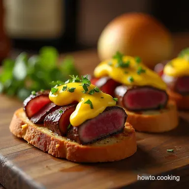Royal Ribbons Grilled Beef Tenderloin Crostini with Barnaise Sauce Recipe Card