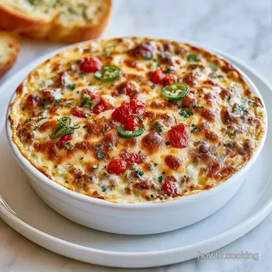 Tex Mex Rotel Dip with Ground Beef Recipe Card