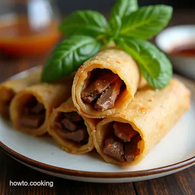 Thai Basil Beef Spring Rolls Crispy FlavorPacked