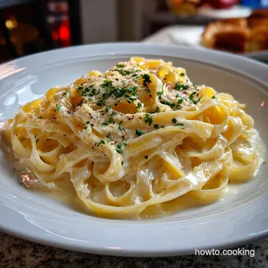 The Best Fettucine Alfredo: Silky Velvety Finish Recipe Card