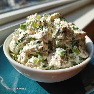 My GoTo Healthy Chicken Salad Lemon Dill Greek Yogurt No Mayo Recipe Card