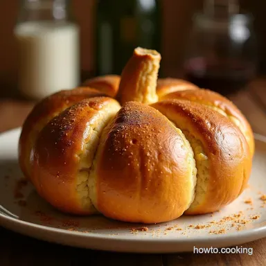 Soft Spiced PumpkinShaped Bread Recipe No Mould Recipe Card