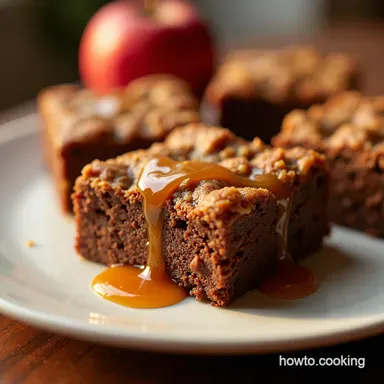 My Secret Fudgy Apple Brownies Sticky Toffee Autumn Baking Recipe Card