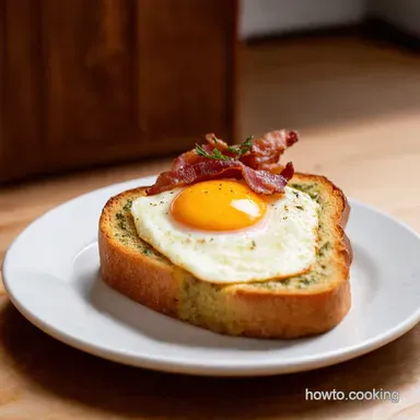 Breakfast ASMR Crispy Bacon Eggs Herbed Toast Symphony Recipe Card