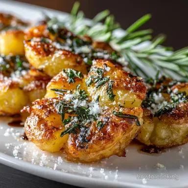 Foolproof Crispy Smashed Potatoes Garlic Rosemary Recipe Card