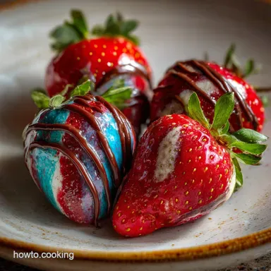 Valentines Treat with Chocolate and Strawberries - Crispy Baked Recipe Card