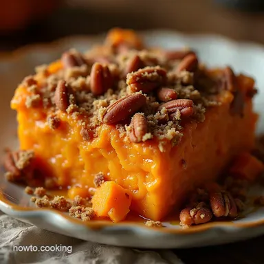 Velvety Sweet Potato Casserole with Pecan Streusel Topping Recipe Card