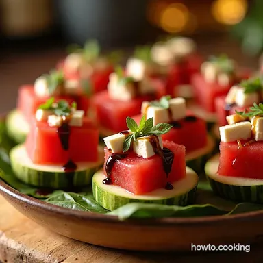 Watermelon Salad Bites The Easiest Summer Appetizer Recipe Card