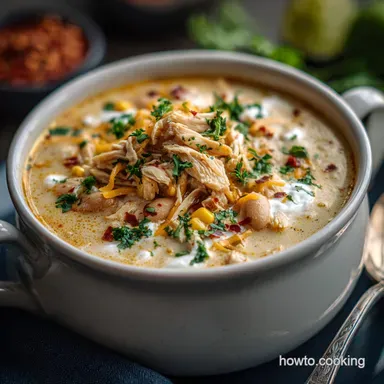 White Chicken Chili Recipe: Creamy & Velvety Recipe Card