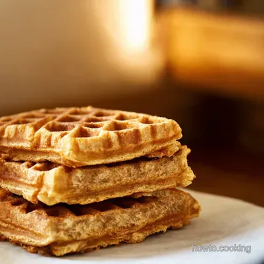 My GoTo Whole Wheat Flour Waffles Crispy Nutty Recipe Card