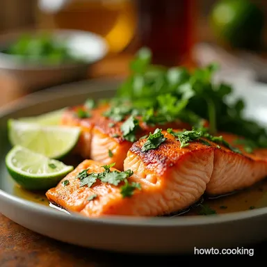 Zesty Cilantro Lime Salmon Oven Baked Ready in 30 Recipe Card