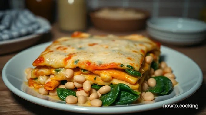 Creamy Butter Bean Lasagna with Spinach and Cheese