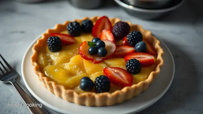 Fresh Fruit Tart with Pastry Cream and Glazed Berries