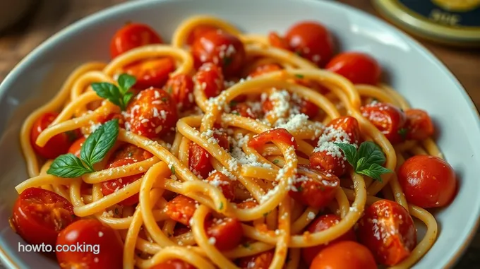 Lumache Pasta with Roasted Tomato and Basil Sauce