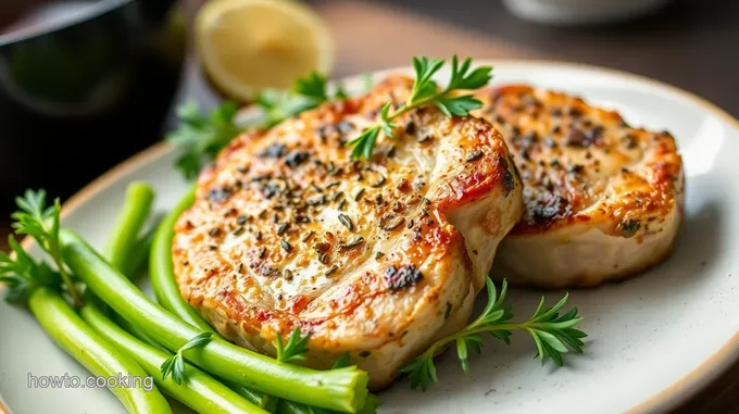 Herb-Crusted Bone-In Pork Chops on a Towel Bar