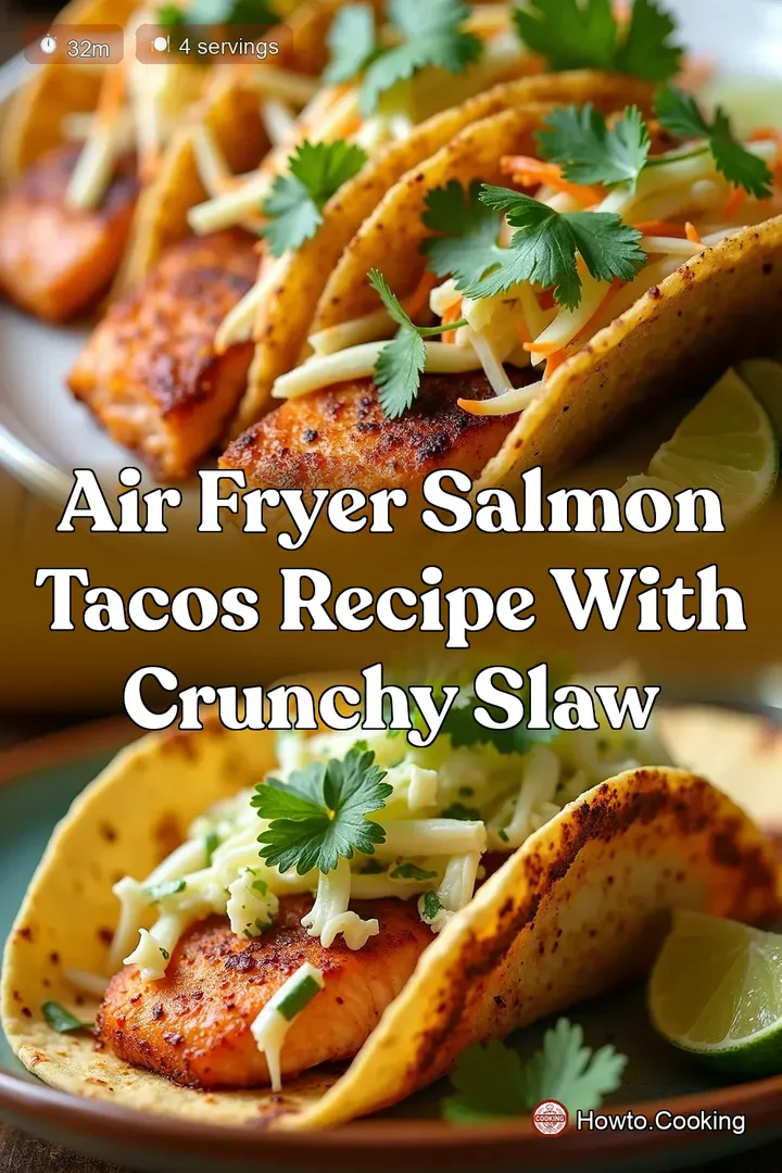 Air Fryer Salmon Tacos Recipe with Crunchy Slaw