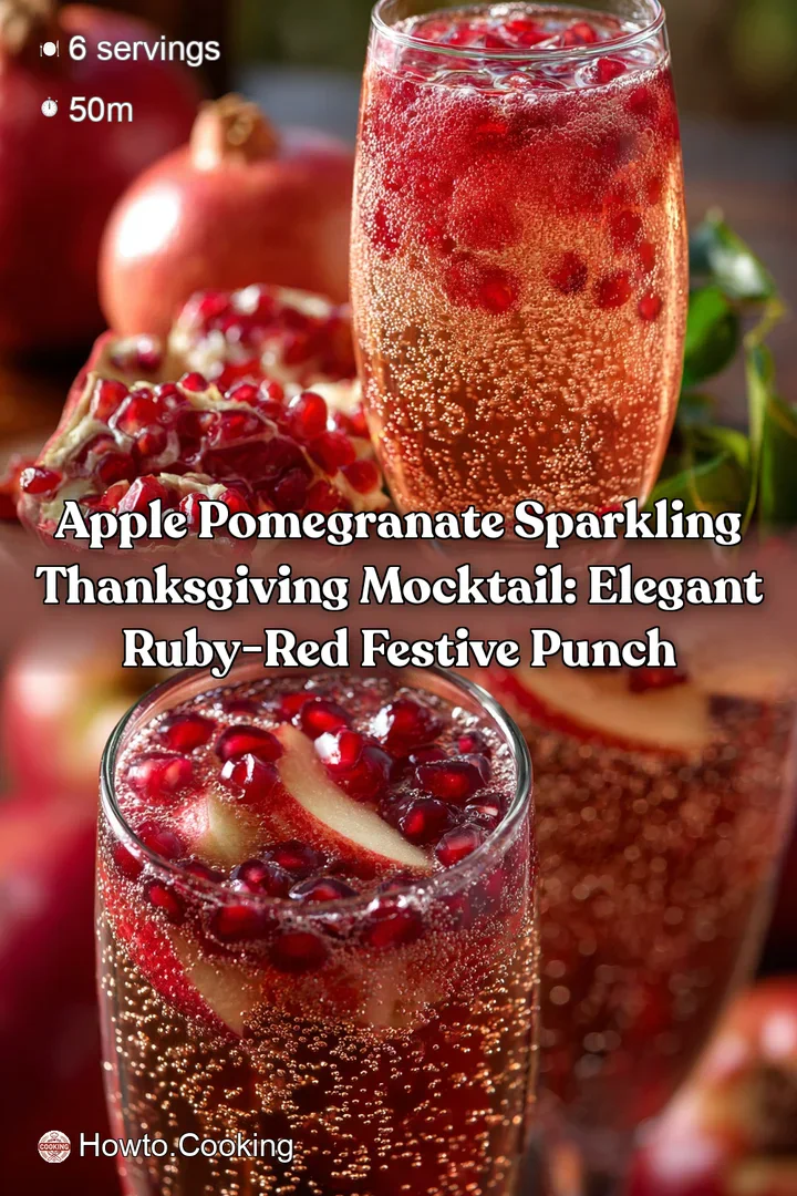 Apple Pomegranate Sparkling Thanksgiving Mocktail: Elegant Ruby-Red Festive Punch