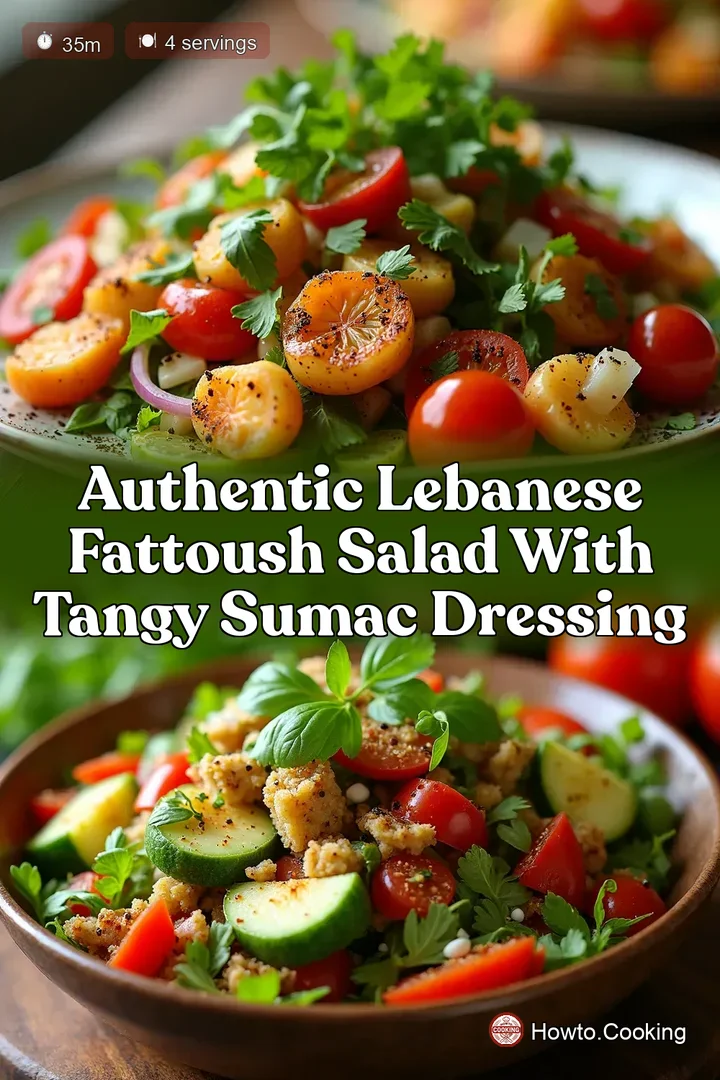 Authentic Lebanese Fattoush Salad with Tangy Sumac Dressing